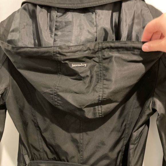 Laundry by Shelli Segal black A line skirted trench coat - Picture 4 of 10